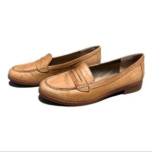 Banana Republic Camel Crocodile Embossed Loafer